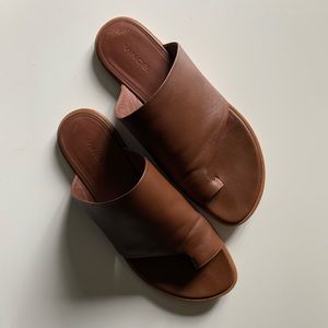 Vince open toed sandal in caramel leather